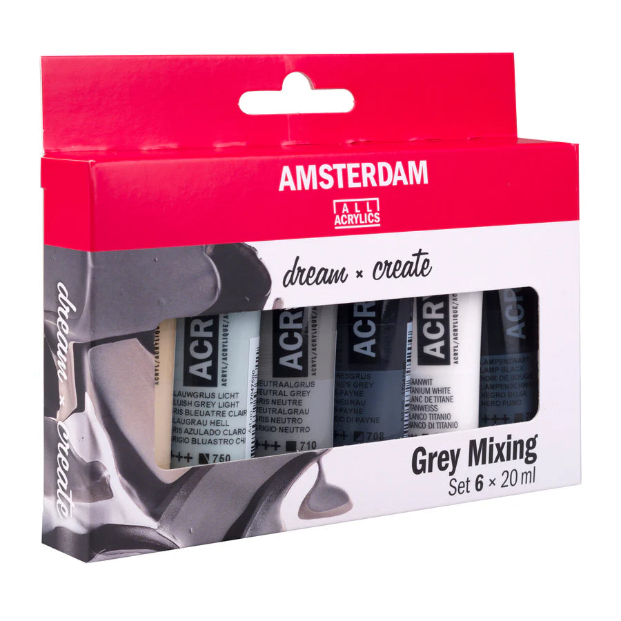 AMSTERDAM STANDARD ACRYLIC 6X20ML GREY MIXING SET