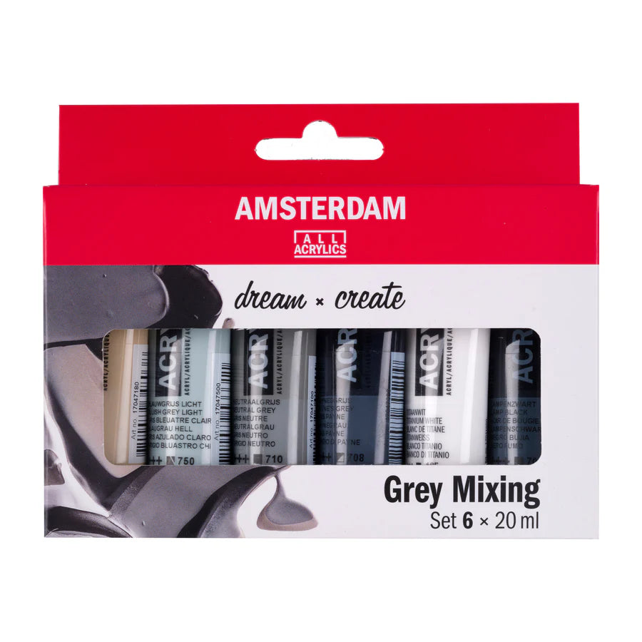 AMSTERDAM STANDARD ACRYLIC 6X20ML GREY MIXING SET