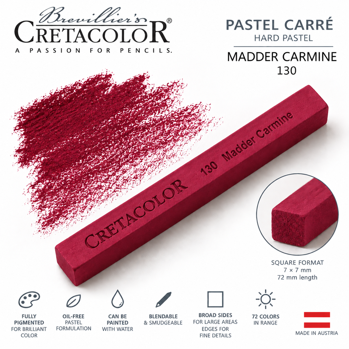 CRETACOLOR PASTEL CARRÉ MADDER CARMINE