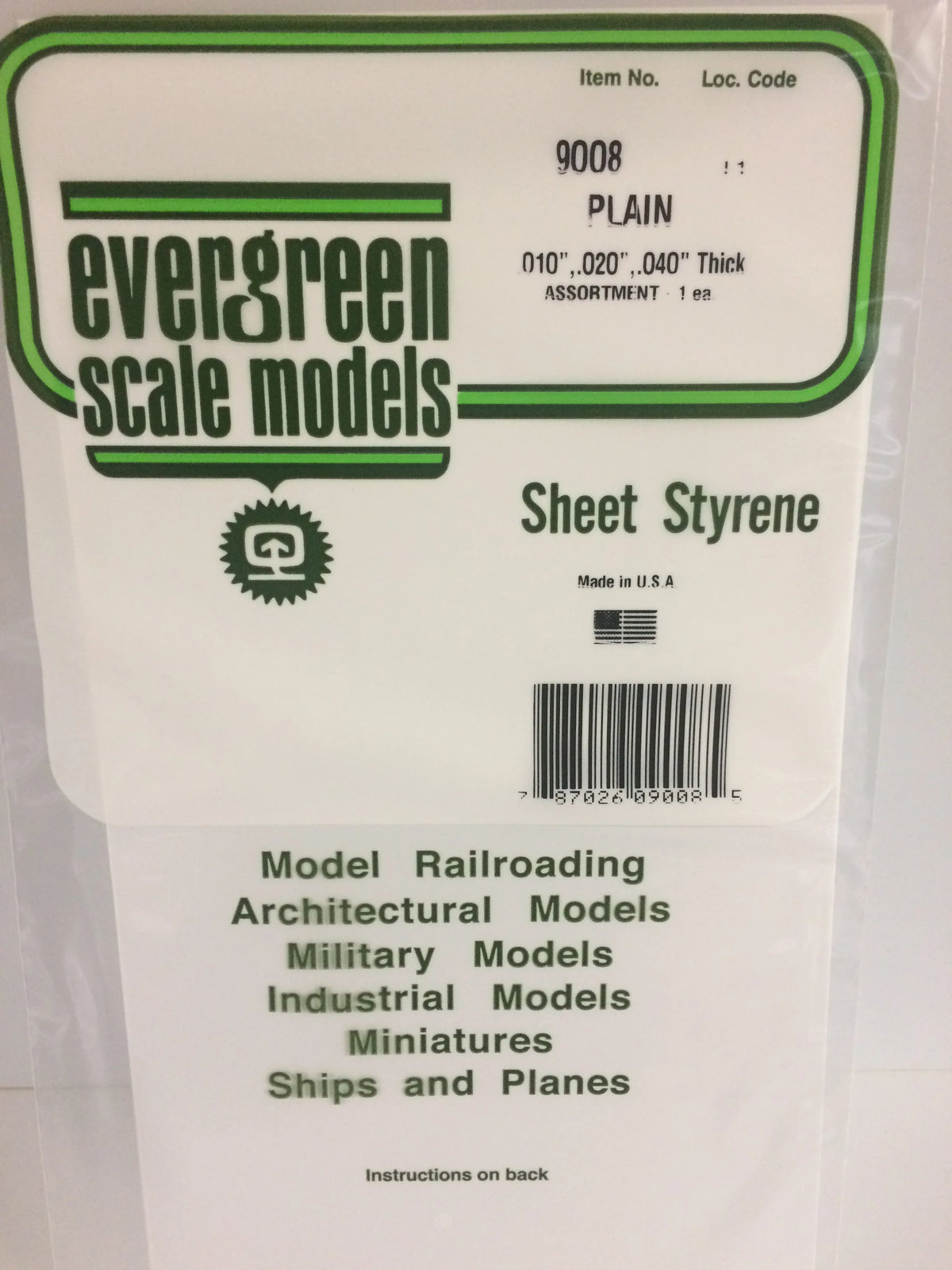 STYRENE SHEET PLAIN ASST.3 OPAQUE