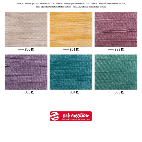 TALENS ART CREATIONS ACRYLIC SET 6X12ML METALLIC COLORS