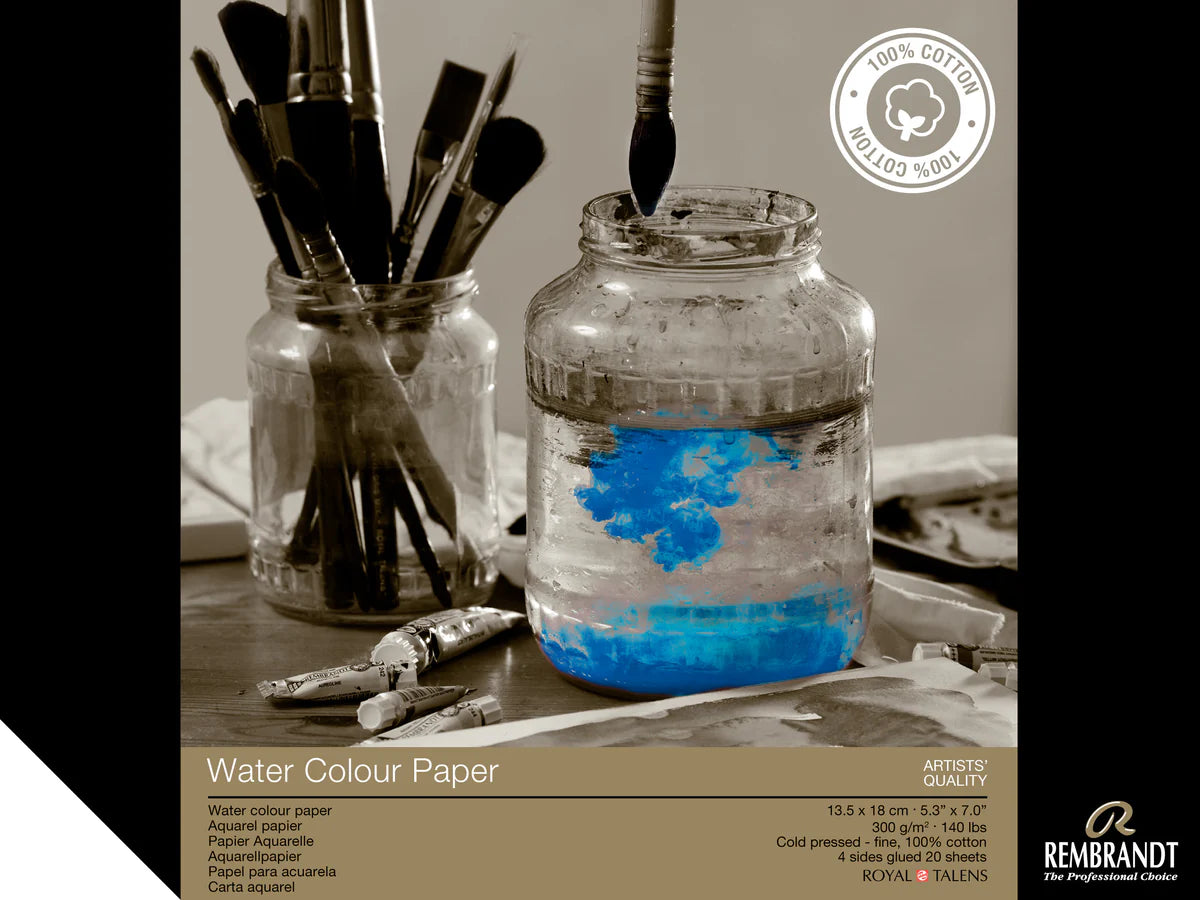 RWC PAPER BLOCK 300G 100% COTTON COLD PRESS FINE GRAIN 13CM x 18CM