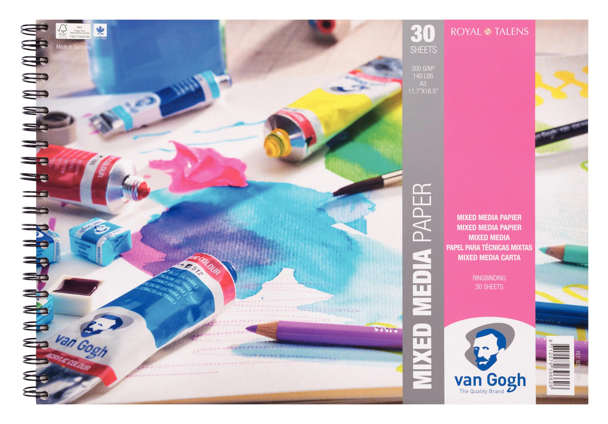 VG MIXED MEDIA PAPER PAD 135LB 11" X 14" 20 SHEETS