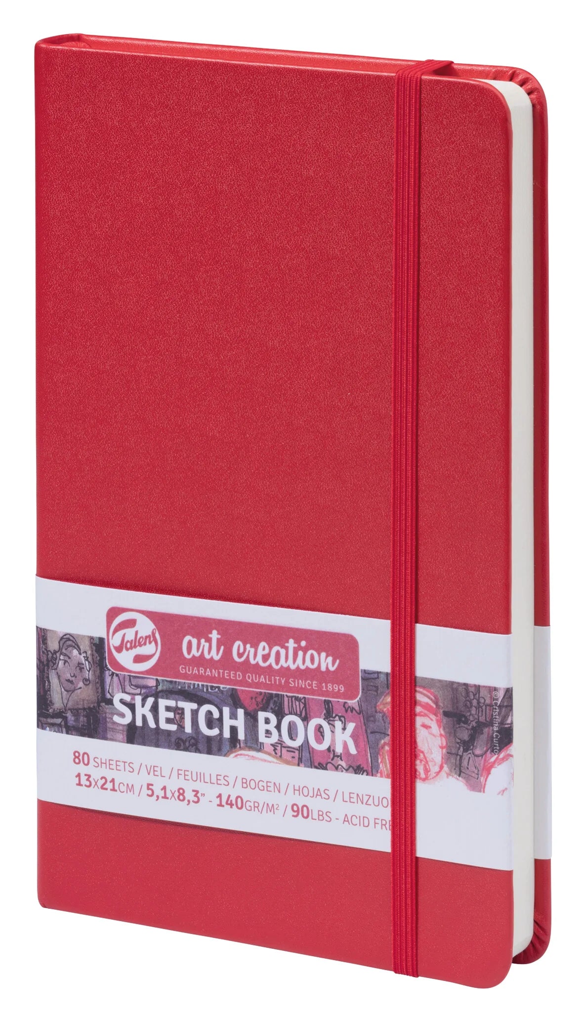 ART CREATION SKETCHBOOK RED 13CM x 21CM