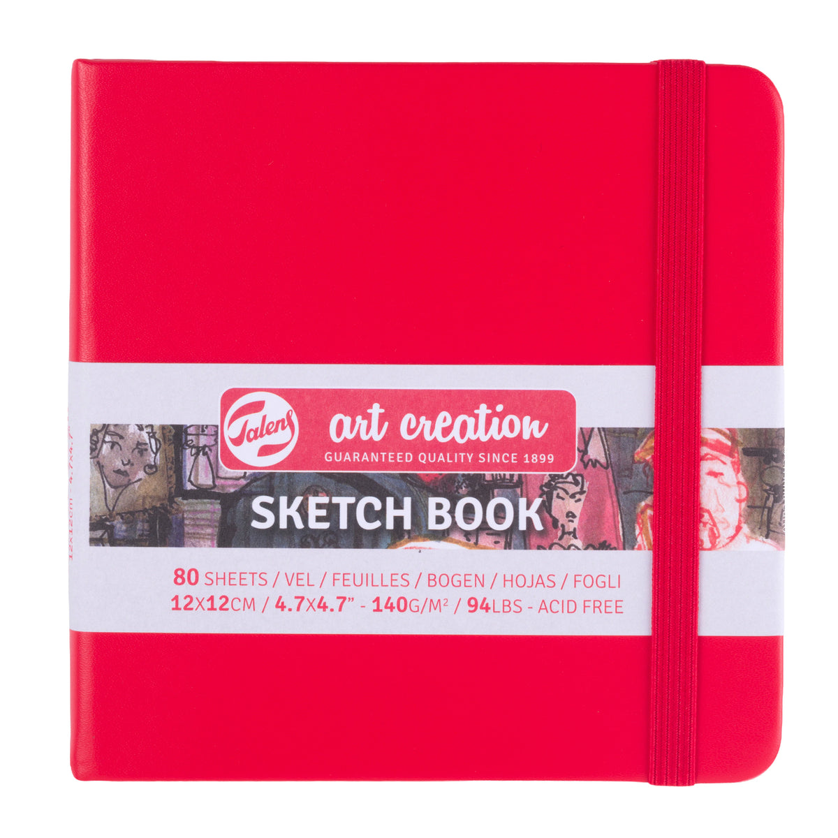 ART CREATION SKETCHBOOK RED 12CM x 12CM