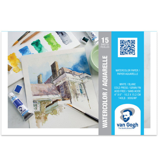 VGWC PAPER PAD 140LB COLD PRESS 4" X 6" 15 SHEETS