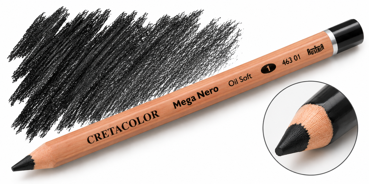 CRETACOLOR MEGA NERO PENCIL OIL SOFT