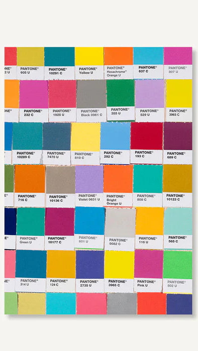Pantone color swatch book on a white background