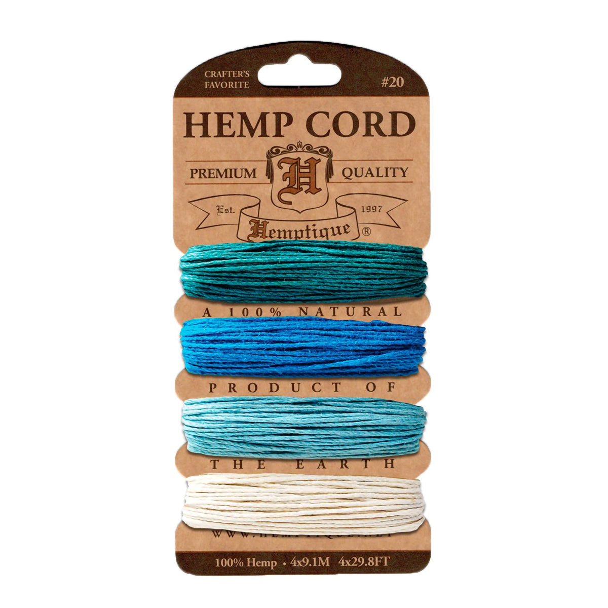 HEMP CORD 20lb SET AQUAMARINE