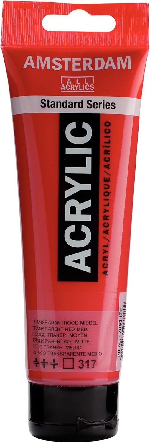 AMSTERDAM STANDARD ACRYLIC 120ML TRANSPARENT RED MEDIUM 317
