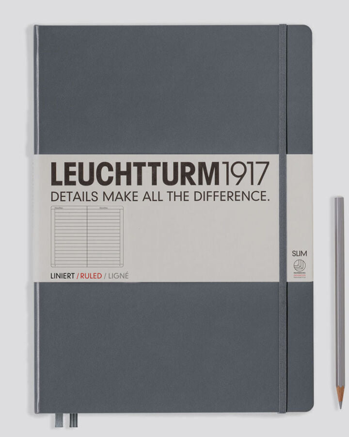 LARGE A4 NOTEBOOK RULED ANTHRACITE