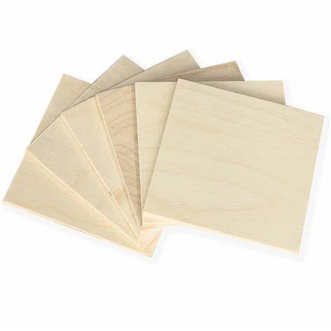 BIRCH WOOD PANEL 12/PK 4 X 4 X 1/8&quot;
