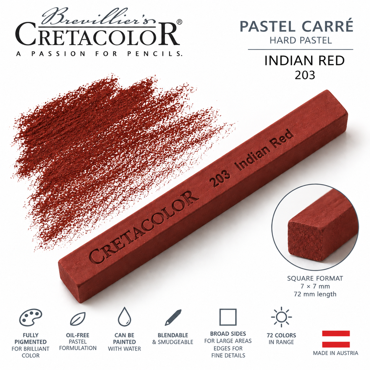 CRETACOLOR PASTEL CARRÉ INDIAN RED