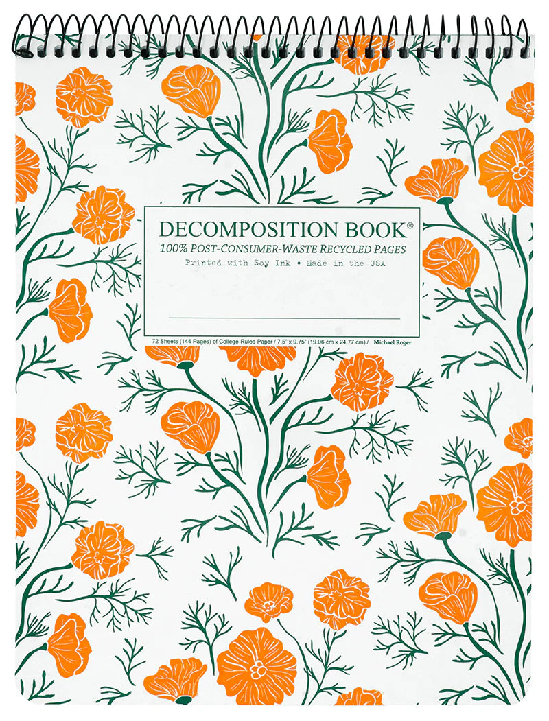 DECOMPOSITION BOOK TOPBOUND SPIRAL CALIFORNIA POPPIES