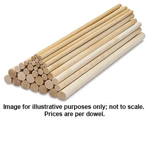 HARDWOOD DOWEL 36&quot; X 3/8&quot;