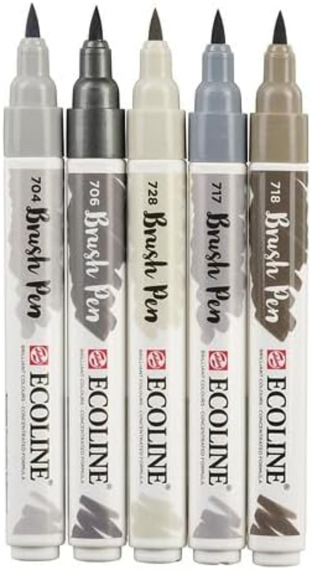 ECOLINE WATERCOLOR BRUSHPEN SET/5 GREY
