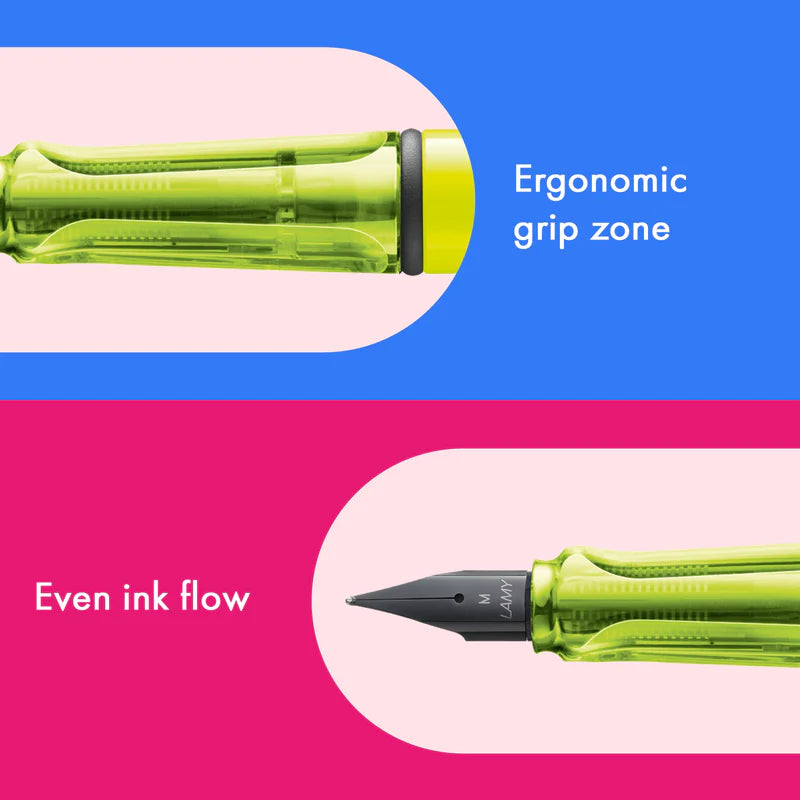 SAFARI FOUNTAIN PEN - NEON YELLOW (MEDIUM NIB)