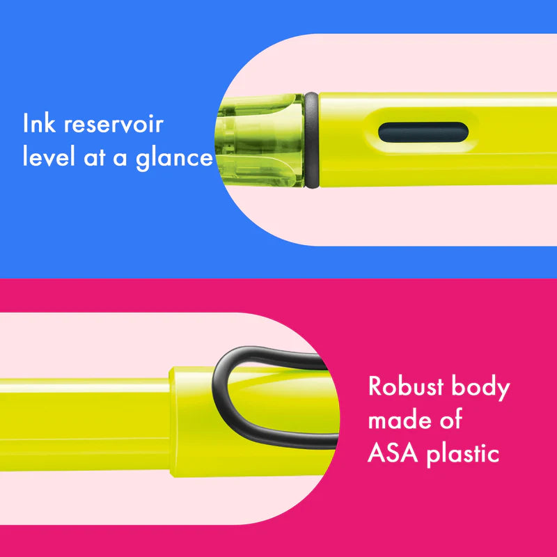 SAFARI FOUNTAIN PEN - NEON YELLOW (MEDIUM NIB)