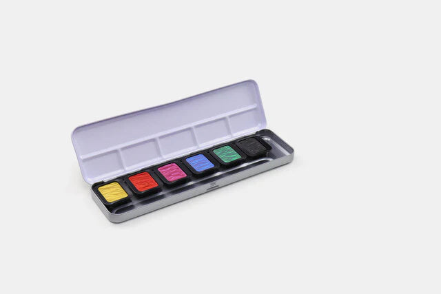 FINETEC PREMIUM WATERCOLOR SET – 6 PEARLESCENT COLOURS (HIGH CHROMA)
