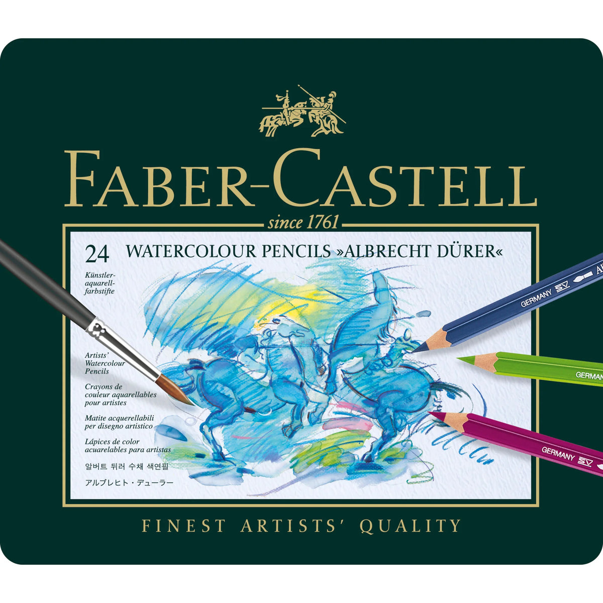 FABER CASTELL WATERCOLOR PENCIL TIN SET/24