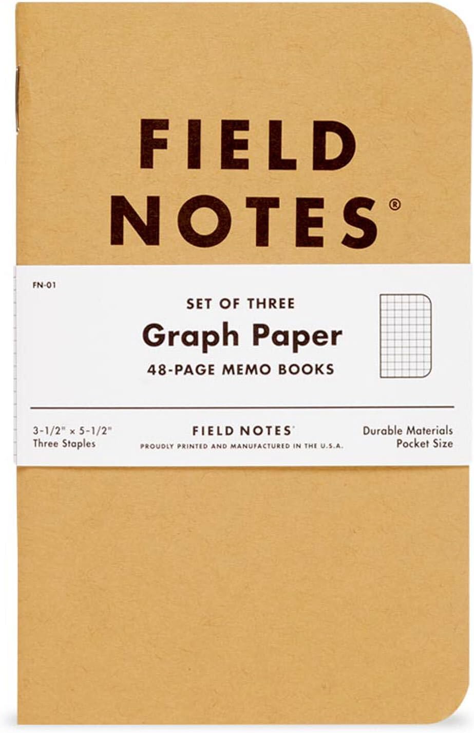 FIELD NOTES ORIGNIAL KRAFT 3 PACK - GRAPH PAPER