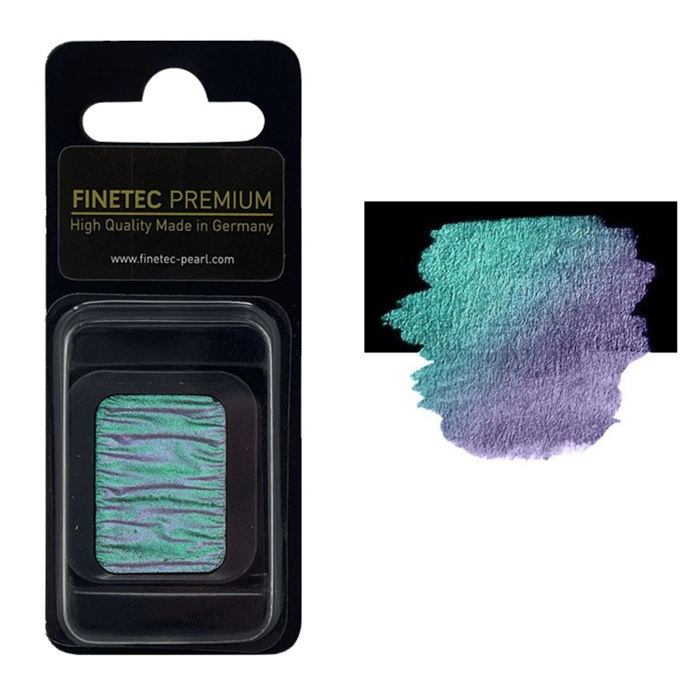 FINETEC PREMIUM WATERCOLOR PAN REFILL (FLIP-FLOP) – GREEN/AMETHYST