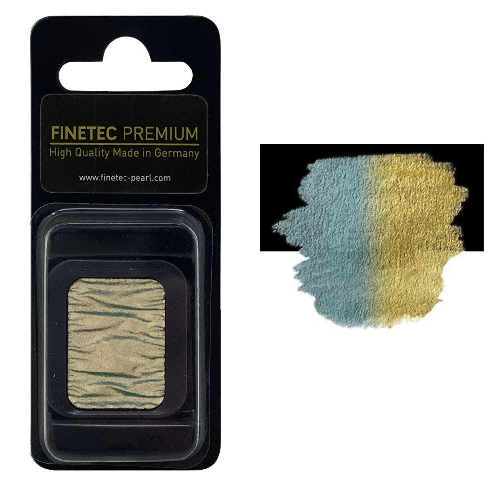FINETEC PREMIUM WATERCOLOR PAN REFILL (PEARLESCENT) – BLUE GOLD