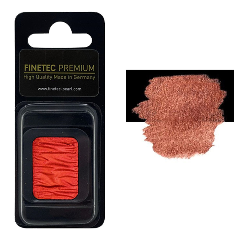FINETEC PREMIUM WATERCOLOR PAN REFILL (PEARLESCENT) – BRILLIANT RUST