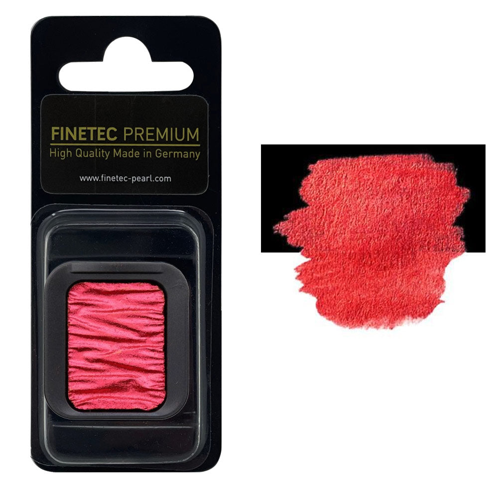 FINETEC PREMIUM WATERCOLOR PAN REFILL (PEARLESCENT) – FIERY RED