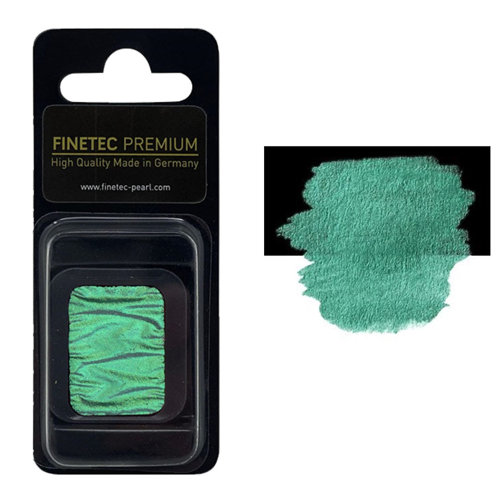FINETEC PREMIUM WATERCOLOR PAN REFILL (PEARLESCENT) – HIGH CHROMA GREEN