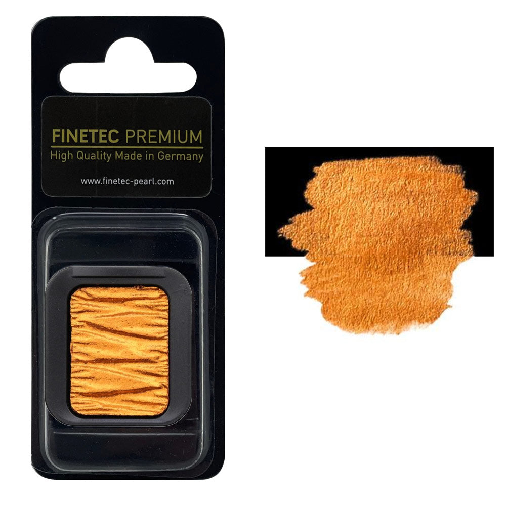 FINETEC PREMIUM WATERCOLOR PAN REFILL (PEARLESCENT) – MAGMA ORANGE