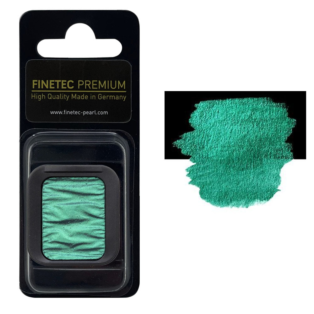 FINETEC PREMIUM WATERCOLOR PAN REFILL (PEARLESCENT) – POSEIDON GREEN