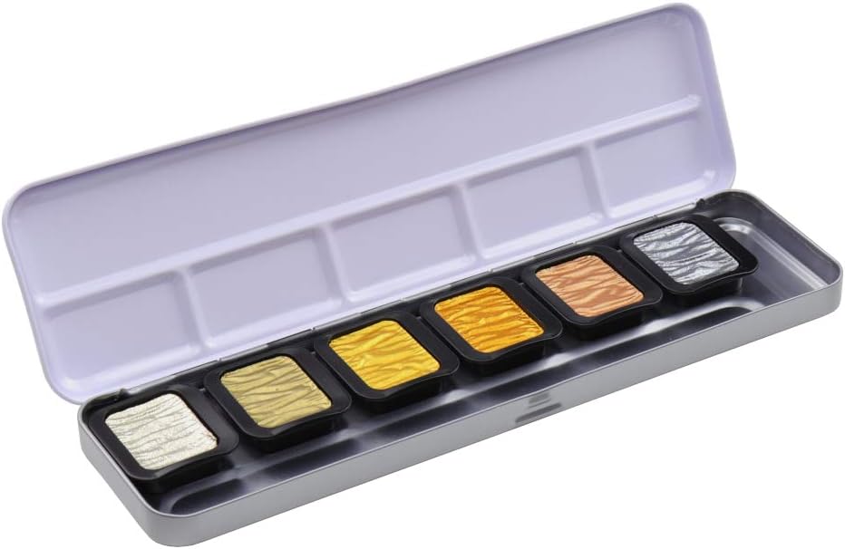 FINETEC PREMIUM WATERCOLOR SET – 6 PEARLESCENT COLOURS (ANTIQUE TONES)