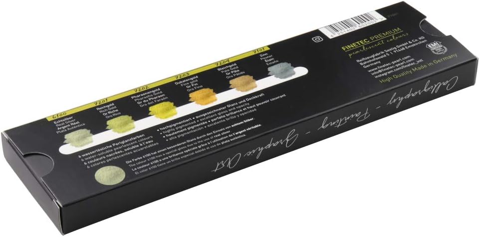 FINETEC PREMIUM WATERCOLOR SET – 6 PEARLESCENT COLOURS (ANTIQUE TONES)