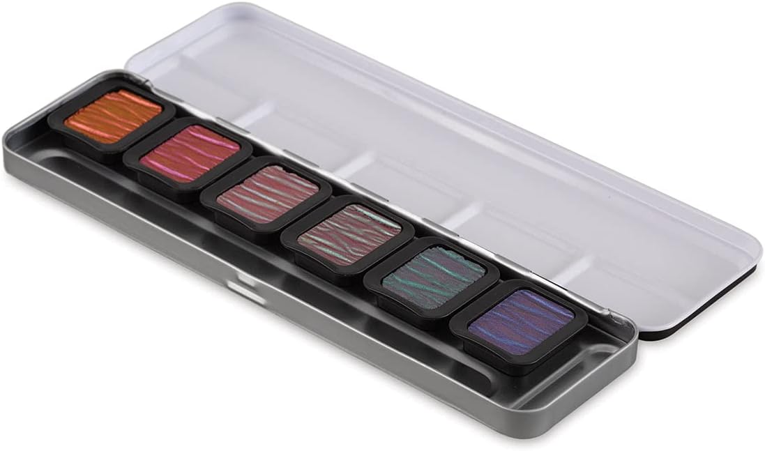 FINETEC PREMIUM WATERCOLOR SET – 6 PEARLESCENT COLOURS (FLIP-FLOP)