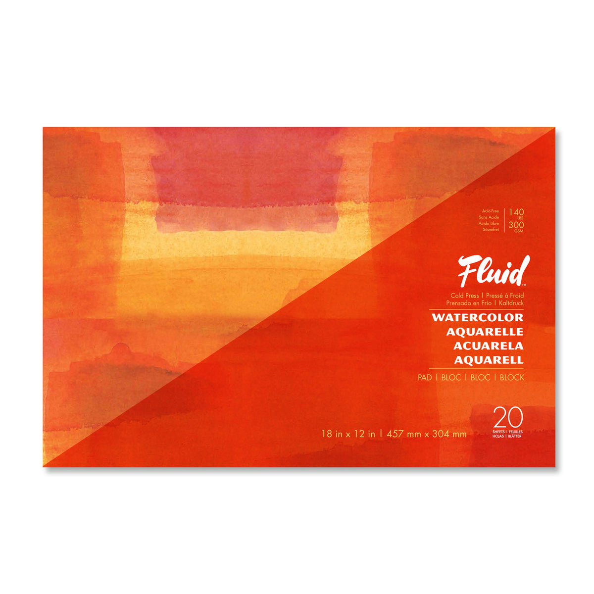 FLUID WATERCOLOR PAD COLD PRESS 12x18