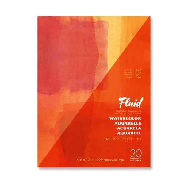 FLUID WATERCOLOR PAD COLD PRESS 9x12