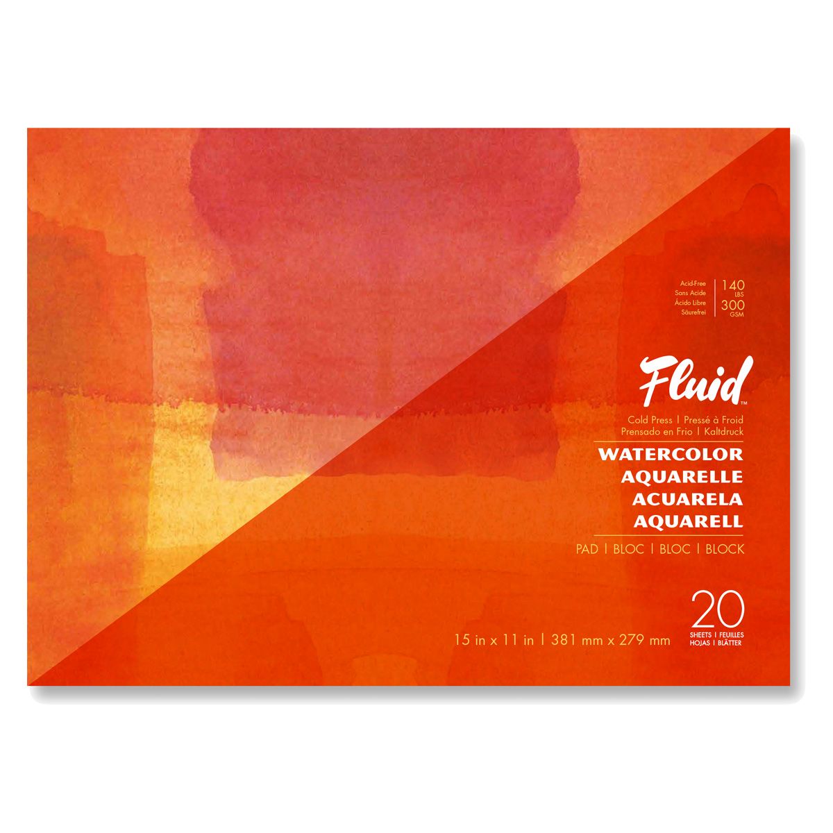 FLUID WATERCOLOR PAD COLD PRESS 11x15