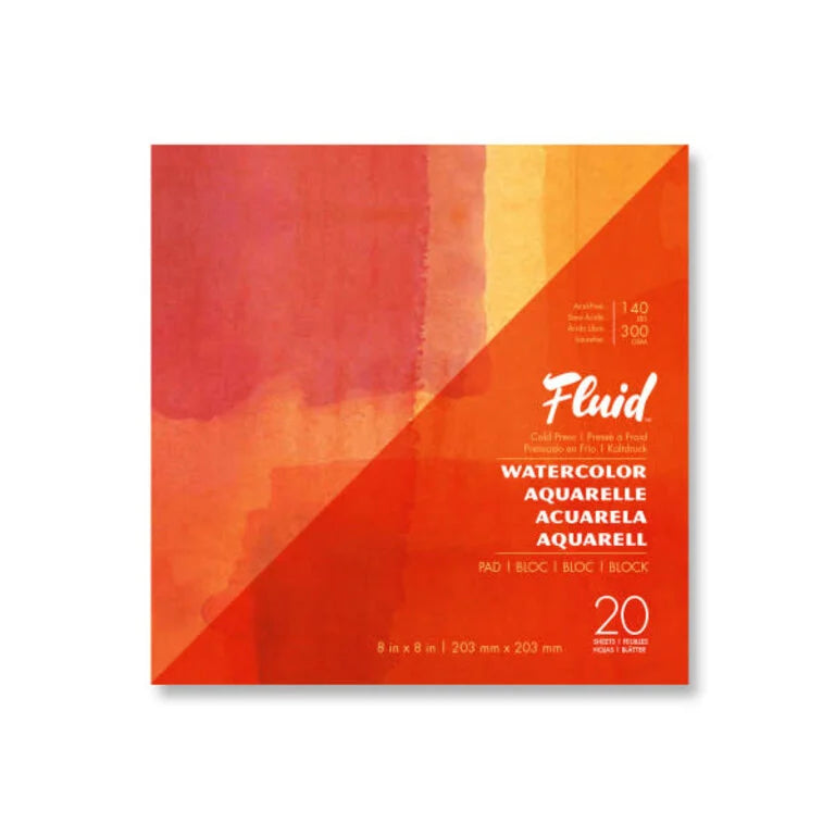 FLUID WATERCOLOR PAD COLD PRESS 8x8