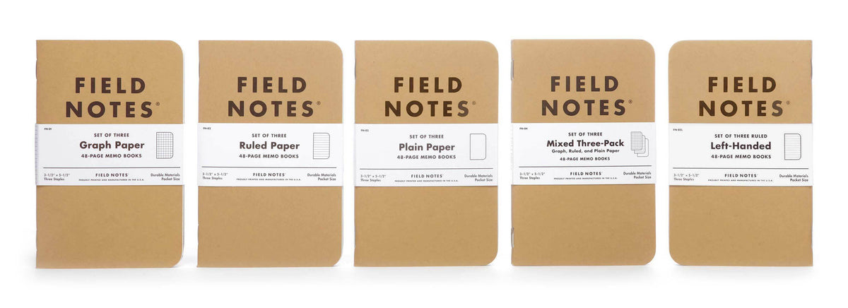 FIELD NOTES ORIGINAL KRAFT MEMO BOOK - 3 PK PLAIN