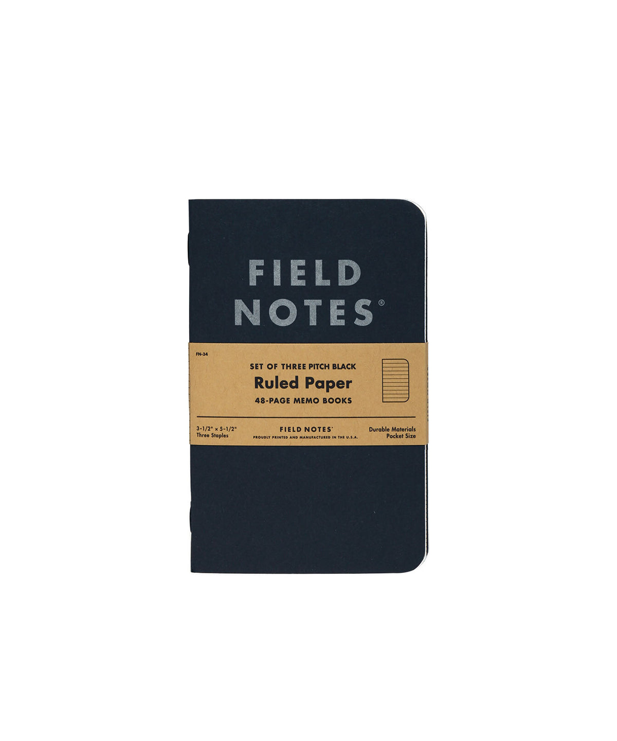 FIELD NOTES - PITCH BLACK MEMO BOOK DOT - GRAPH 3PK