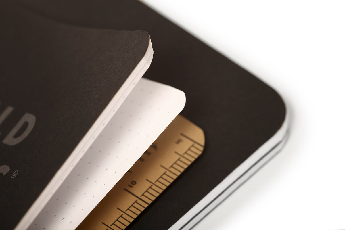 FIELD NOTES - PITCH BLACK NOTEBOOK DOT-GRAPH 2PK