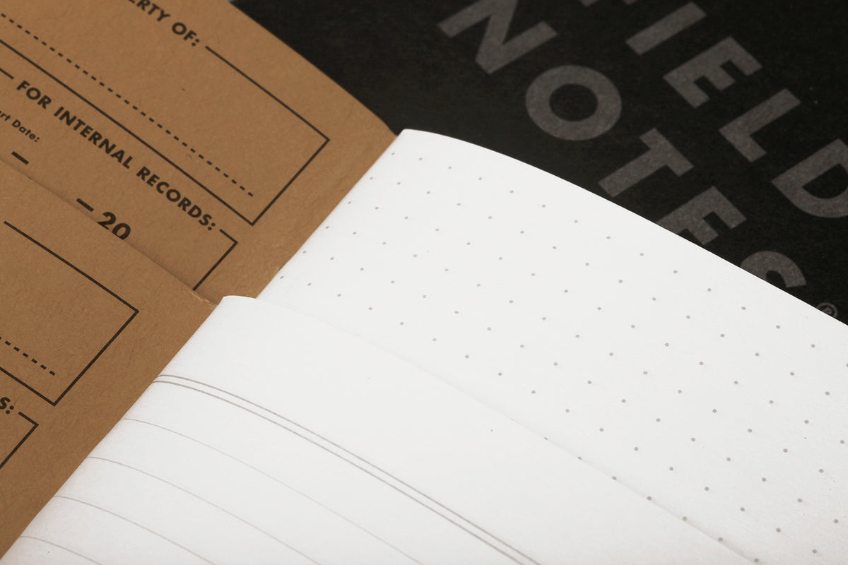 FIELD NOTES - PITCH BLACK MEMO BOOK DOT - GRAPH 3PK