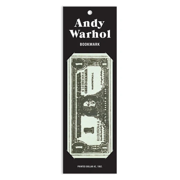 WARHOL DOLLAR BILL SHAPED BOOKMARK