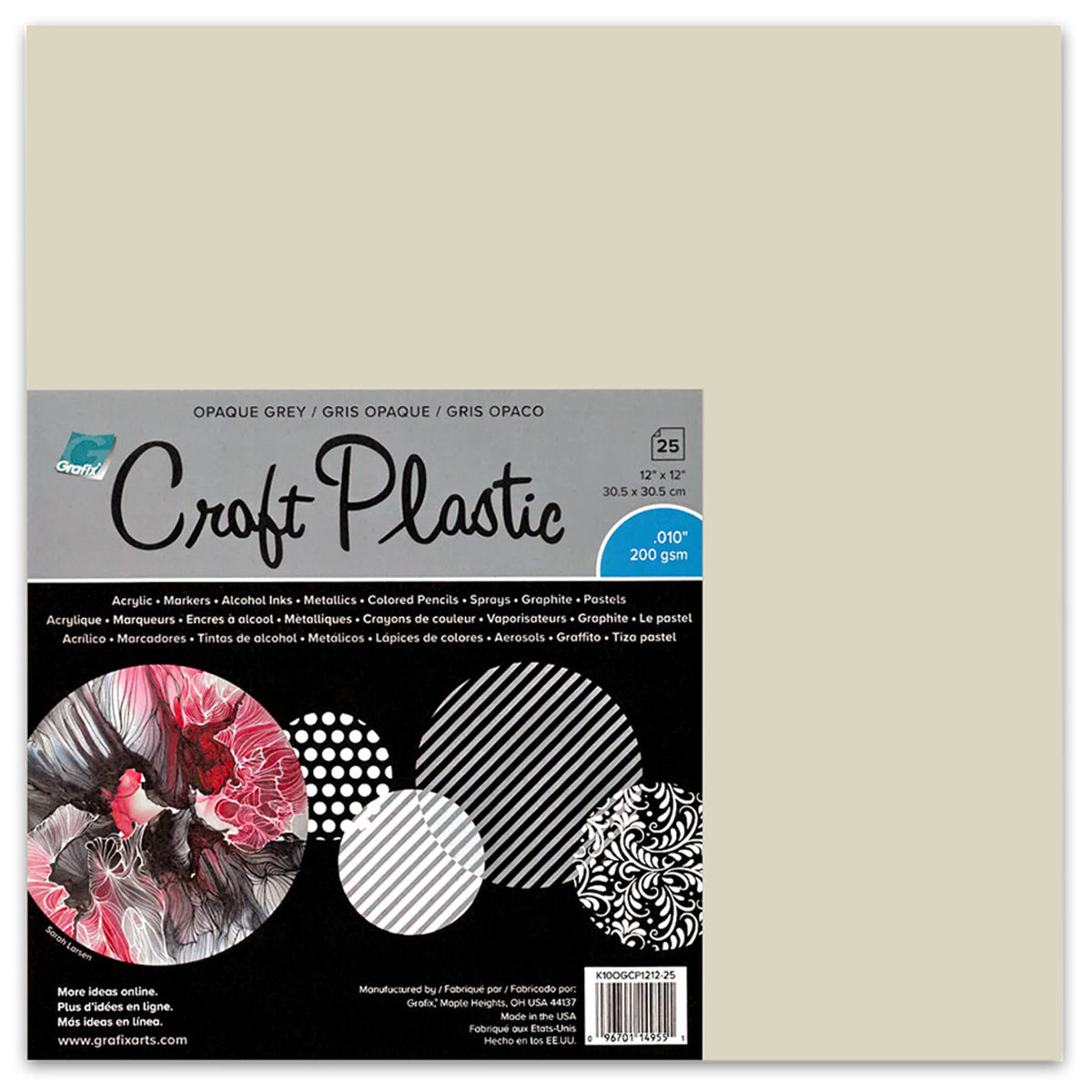 CRAFT PLASTIC .010 18x24 GREY