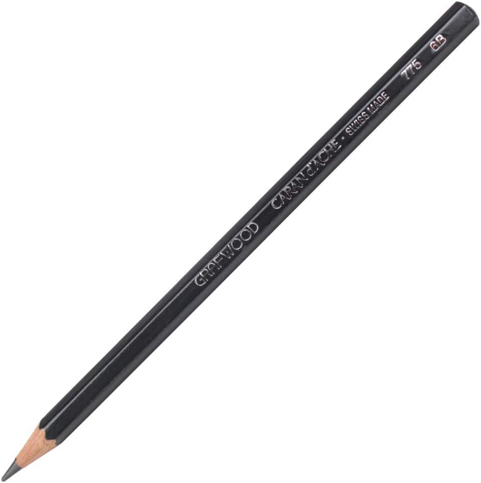 Grafwood Graphite Pencil – 6B – by Caran d’Ache ON A WHITE BACKGROUND 