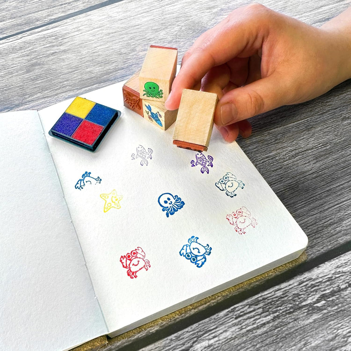 WOODEN STAMP KIT OCEAN