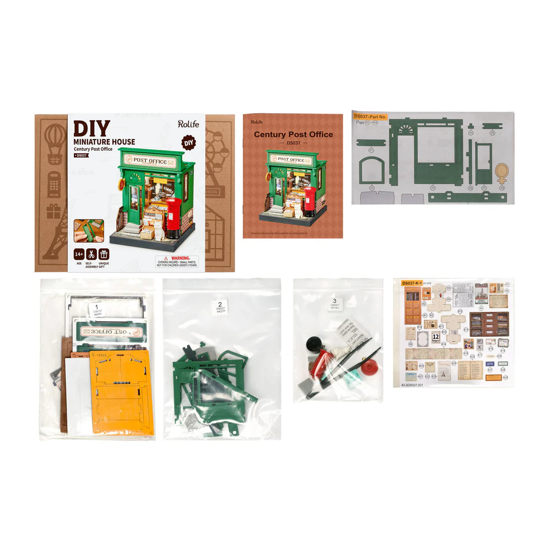 DIY MINIATURE HOUSE KIT -  CENTURY POST OFFICE