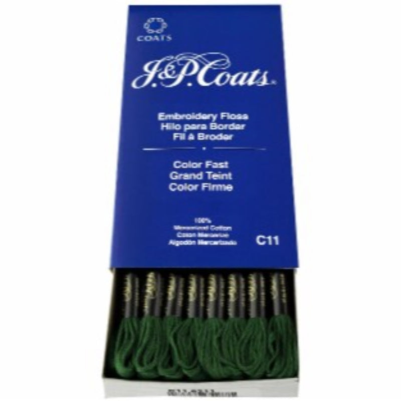 J&amp;P COATS EMBROIDERY FLOSS JADE VERY DARK