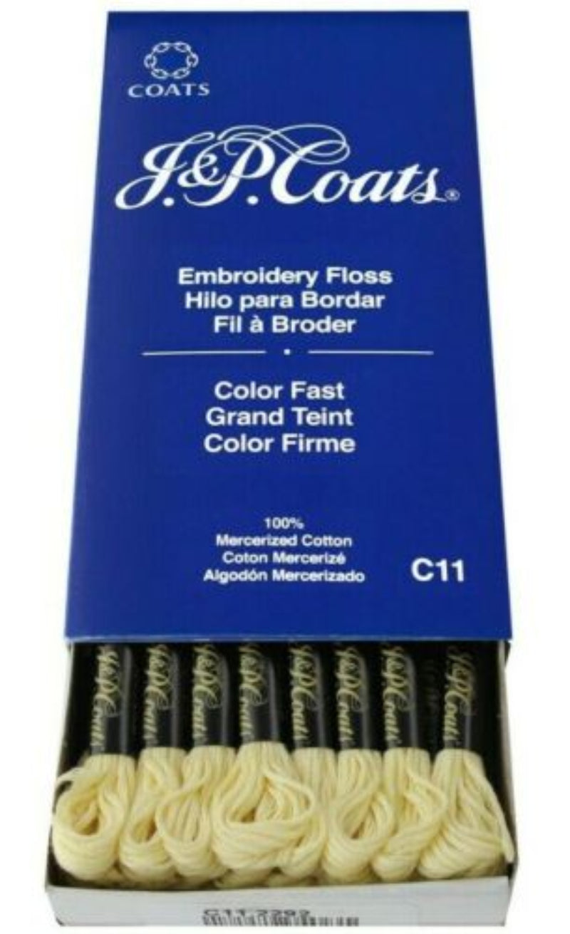 J&amp;P COATS EMBROIDERY FLOSS LEMON LIGHT